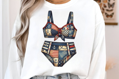 Patchwork Summer Bikini Clipart PNG Product Image 3