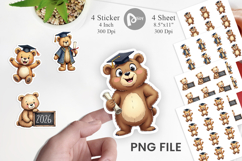 Patchwork Teddy Bear Grad Sticker Product Image 1