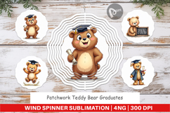 Patchwork Teddy Bear Grad Wind Spinner Product Image 1