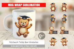 Patchwork Teddy Bear Grad Mug Wrap Product Image 1