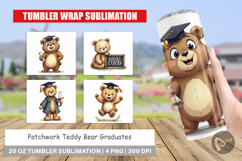 Patchwork Teddy Bear Grad Tumbler Product Image 1