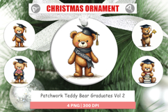 Patchwork Teddy Bear Grad Ornament Product Image 1