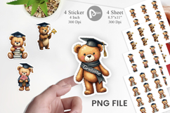 Patchwork Teddy Bear Grad Sticker Product Image 1