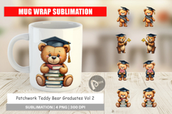 Patchwork Teddy Bear Grad Mug Wrap Product Image 1