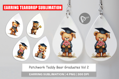 Patchwork Teddy Bear Grad Earring Product Image 1