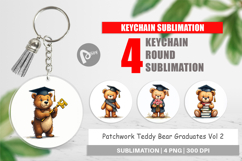 Patchwork Teddy Bear Grad Keychain Product Image 1