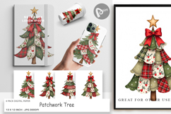 Patchwork Tree Digital Paper Product Image 1