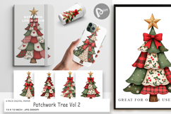 Patchwork Tree Digital Paper Product Image 1