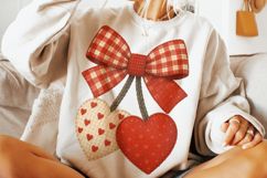 Coquette Valentine's Day Cherries Patchwork, Valentine Bow Product Image 1