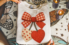 Coquette Valentine's Day Cherries Patchwork, Valentine Bow Product Image 3