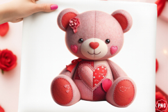 Patchwork Valentine Love Teddy Bear Product Image 1