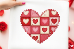 Patchwork Valentine Png Pink Heart Png Product Image 1