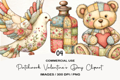 Patchwork Valentine's Day Clipart Product Image 1