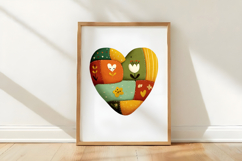 Patchwork Valentine’s Day Heart Clipart Product Image 3