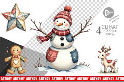 Patchwork Christmas Clipart Product Image 1