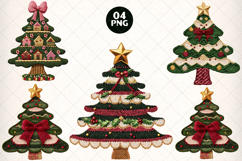 Patchwork Yarn Crochet Christmas Tree PNG, Christmas Tree Product Image 1
