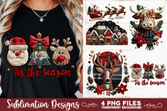 Preppy Rustic Christmas Patchwork Sublimation Designs Product Image 3