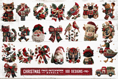 Christmas Patchwork Bundle 100 Designs PNGs Sublimation Product Image 3