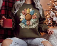 Quilted Sunflower | Patchwork | PNG Clipart Product Image 4