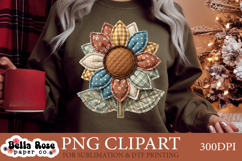 Quilted Sunflower | Patchwork | PNG Clipart Product Image 1