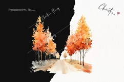 Watercolor Autumn Road Clipart | Watercolor Fall PNG Product Image 2