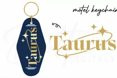 Taurus Zodiac Star Sign Motel Keychain - SVG DXF PNG Product Image 2