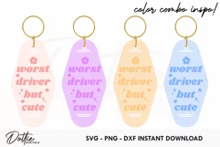 Worst Driver But Cute Motel Keychain SVG DXF PNG Product Image 2