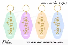 Scorpio Zodiac Star Sign Motel Keychain - SVG DXF PNG Product Image 2