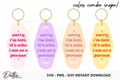 Sorry I'm Late Motel Keychain SVG DXF PNG Product Image 2
