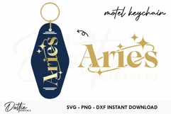 Aries Zodiac Star Sign Motel Keychain - SVG DXF PNG Product Image 1