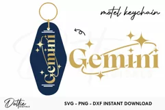 Gemini Zodiac Star Sign Motel Keychain - SVG DXF PNG Product Image 1
