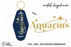 Aquarius Zodiac Star Sign Motel Keychain - SVG DXF PNG Product Image 1