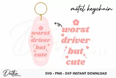 Worst Driver But Cute Motel Keychain SVG DXF PNG Product Image 1