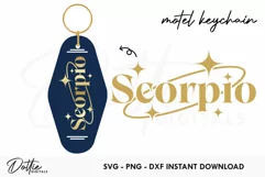 Scorpio Zodiac Star Sign Motel Keychain - SVG DXF PNG Product Image 1