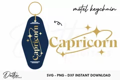 Capricorn Zodiac Star Sign Motel Keychain - SVG DXF PNG Product Image 1