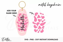 Cow Print Motel Keychain SVG DXF PNG Product Image 1