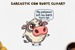 Sarcastic Cow PNG Sublimation Design. Product Image 1