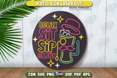 Patio Sign Laser Cut | Round Wall Signs | Porch Sign | CNC Product Image 1