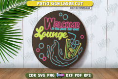 Patio Sign Laser Cut | Round Wall Signs | Porch Sign | CNC Product Image 1