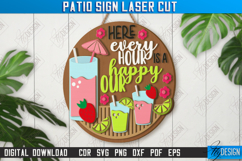 Patio Wall Sign Laser Cut | Round Porch Sign | Summer Design Product Image 1