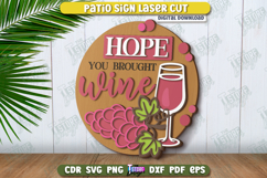 Patio Sign Laser Cut | Round Wall Signs | Porch Sign | CNC Product Image 1
