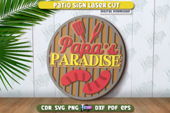 Patio Sign Laser Cut | Round Wall Signs | Porch Sign | CNC Product Image 1
