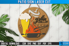 Patio Wall Sign Laser Cut | Round Porch Sign | Summer Design Product Image 1