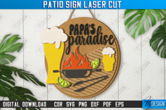 Patio Wall Sign Laser Cut | Round Porch Sign | Summer Design Product Image 1