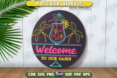 Patio Sign Laser Cut | Round Wall Signs | Porch Sign | CNC Product Image 1
