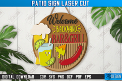 Patio Wall Sign Laser Cut | Round Porch Sign | Summer Design Product Image 1
