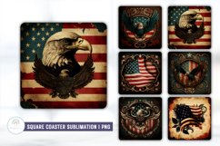 Retro Patiotic Square Coaster Sublimation Designs Bundle Product Image 1