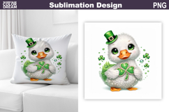St. Patric's Day Pillow | Cute Goose Clover Product Image 1