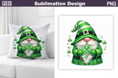 St. Patric's Day Pillow | Cute Gnome Clover Product Image 1