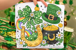 Retro St Patrick's Day PNG, Lucky Day PNG, Shamrock, Irish Product Image 1